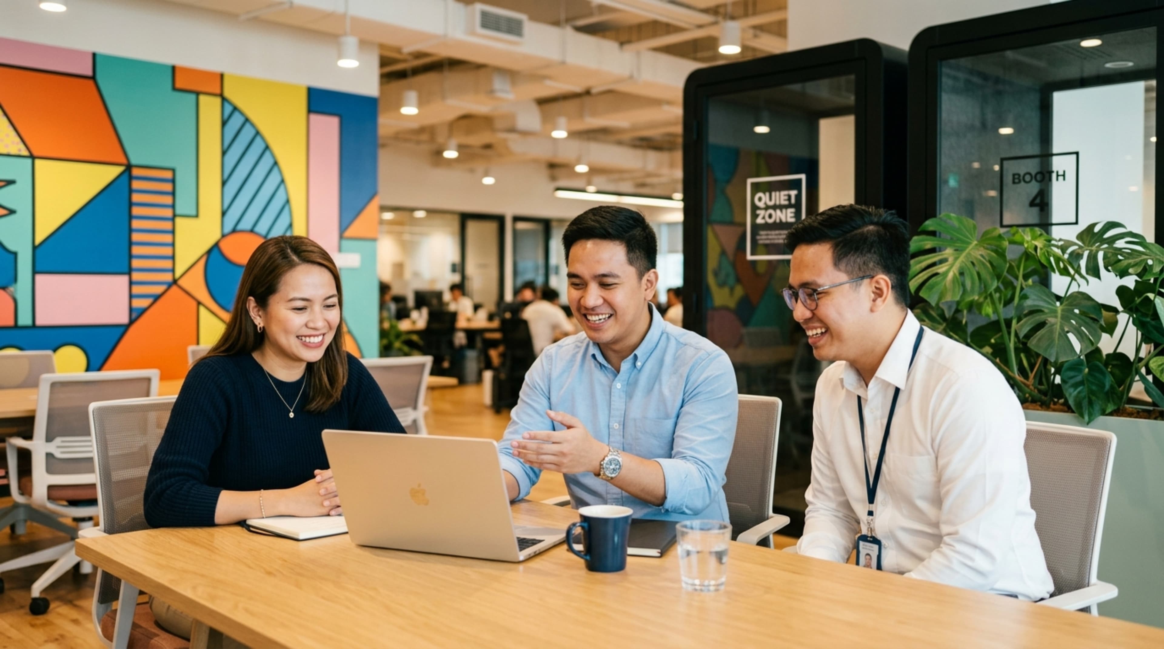 The Boxflo team working together at a shared table